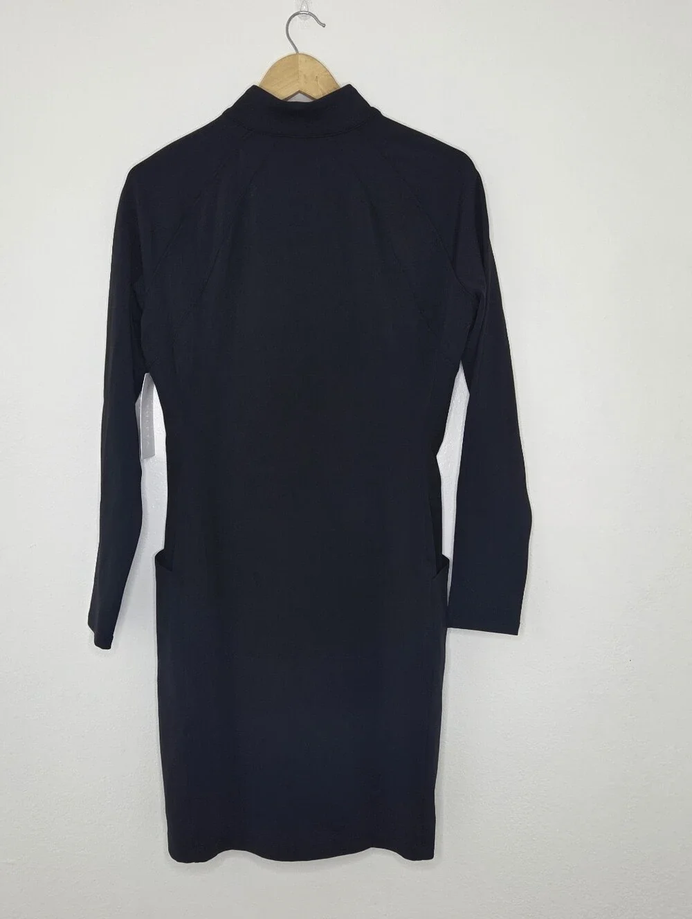 Athleta Delancey Skyline Mocked Neck Long-Sleeve Black Dress